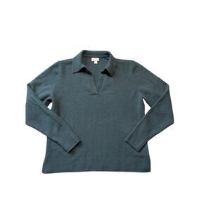 J. CREW Extra Soft, Teal/blue/green Sweater, Size Medium, v-neck, collared